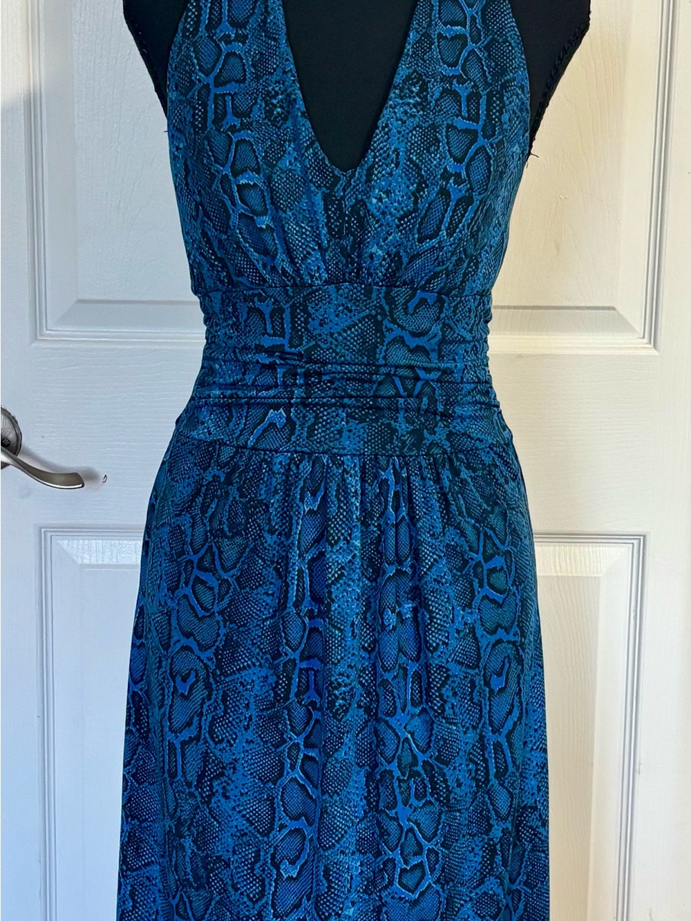 Blue animal print halter top Dress